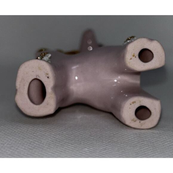 Vtg THAMES MCM Pink Porcelain Dog Spaghetti Trim Japan 1950s - Picture 7 of 7